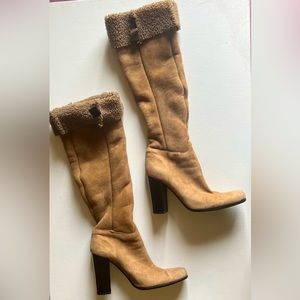 PRADA shearling suede leather boots